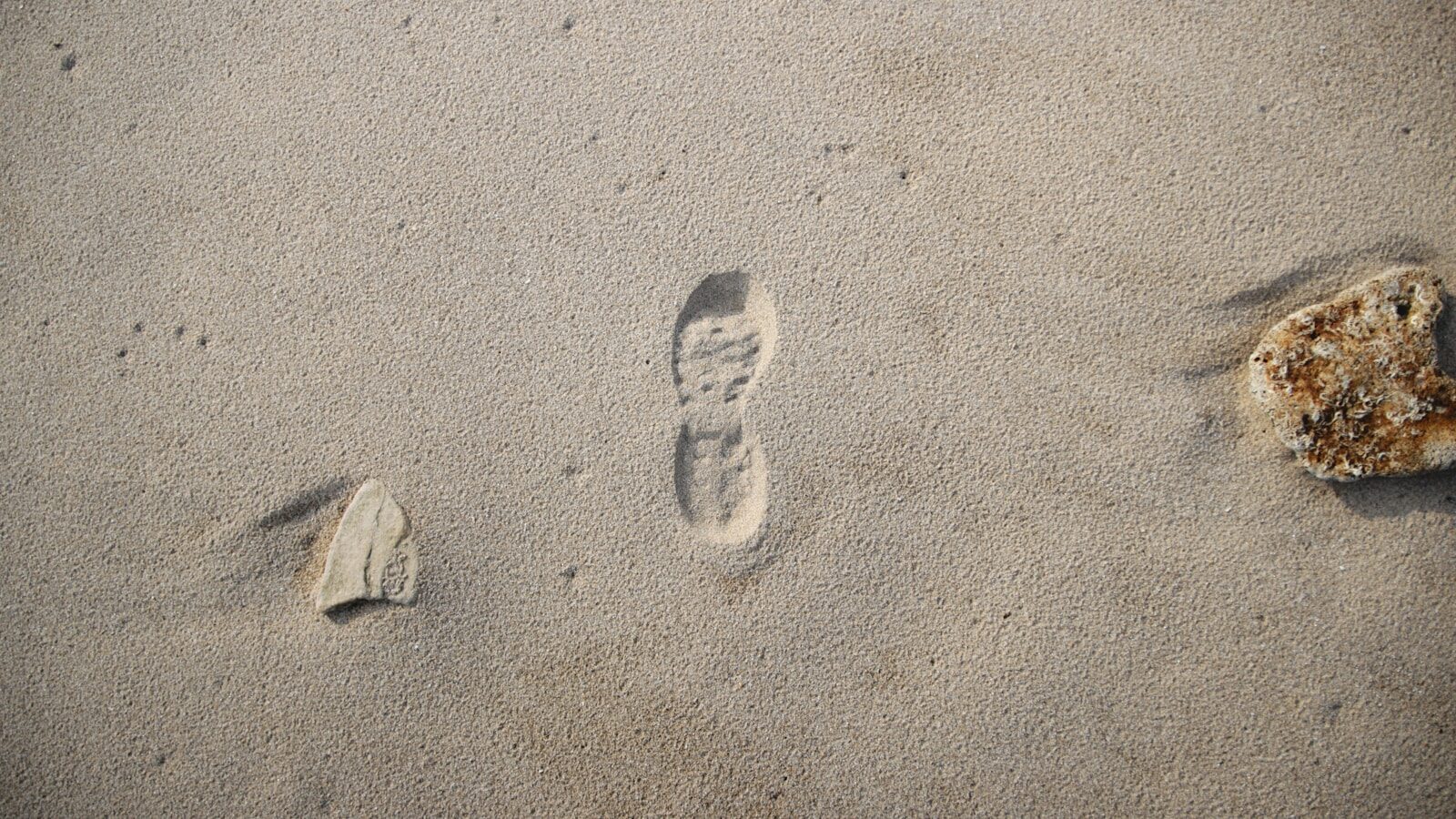 foot print on sand